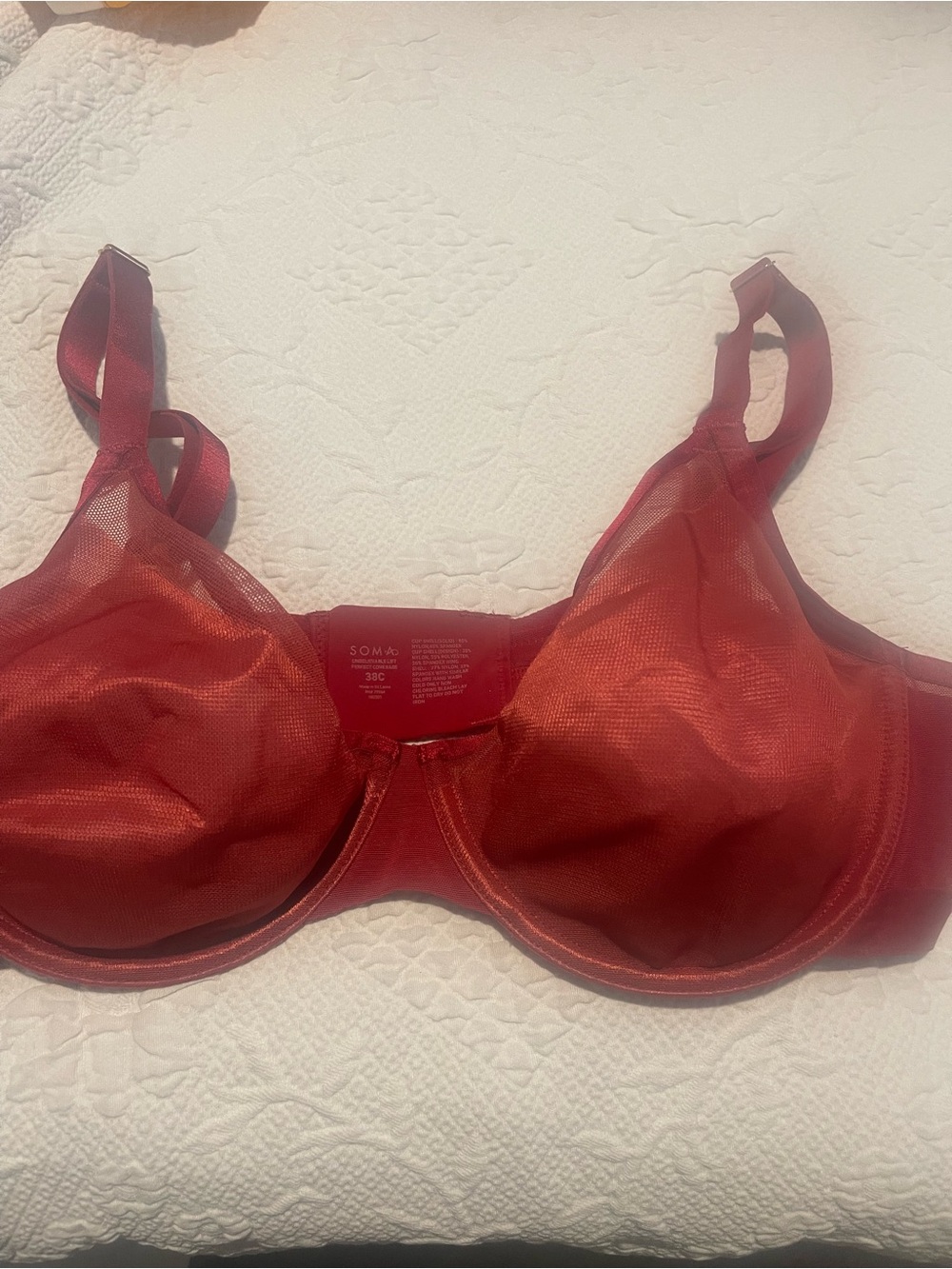 SOMA Women's Rust Underwire Bra - Comfortable Support 38C Back Closure